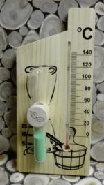 Thermometer with Sand Timer – Warmth and Time in the Natural Rhythm of Your Sauna 🌡️⏳ - Image 3