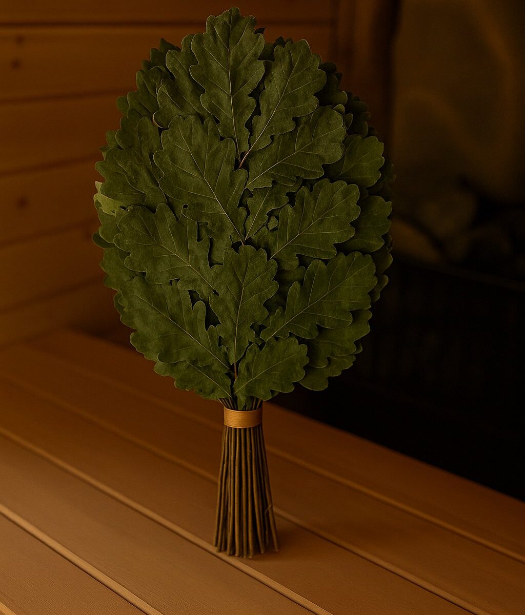 Ozola pirtsslota, novietota uz lāvas