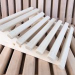 Hard sauna headrest