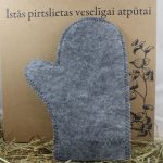 Банная перчатка серая