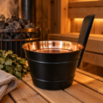 Must vasetoonis saunaämber 4L – efektne kontrast ja praktiline kaaslane saunas 🖤♨️