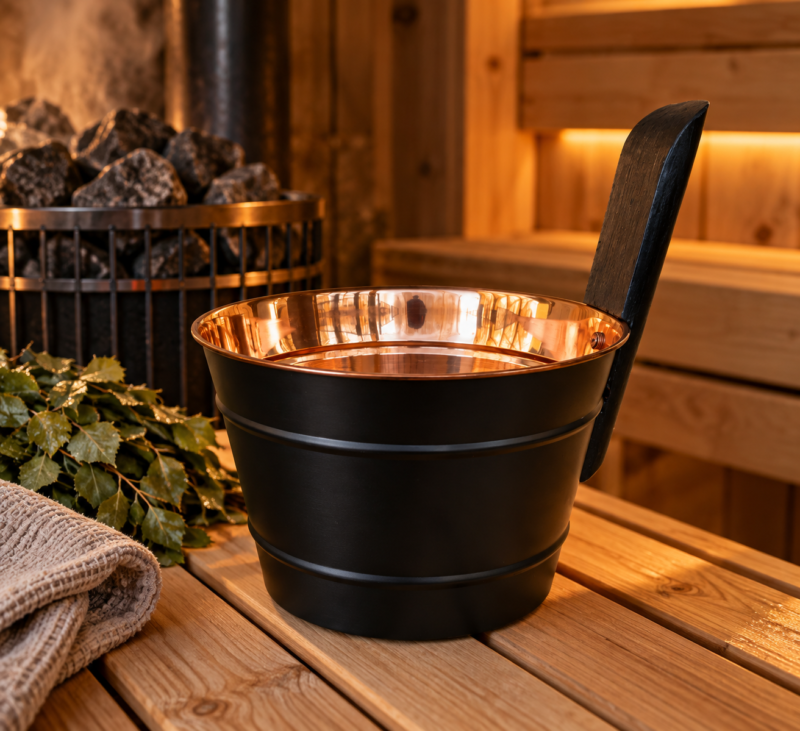 Vara_kipitis_4l_melns Must vasetoonis saunaämber 4L – efektne kontrast ja praktiline kaaslane saunas 🖤♨️ - Pilt 1