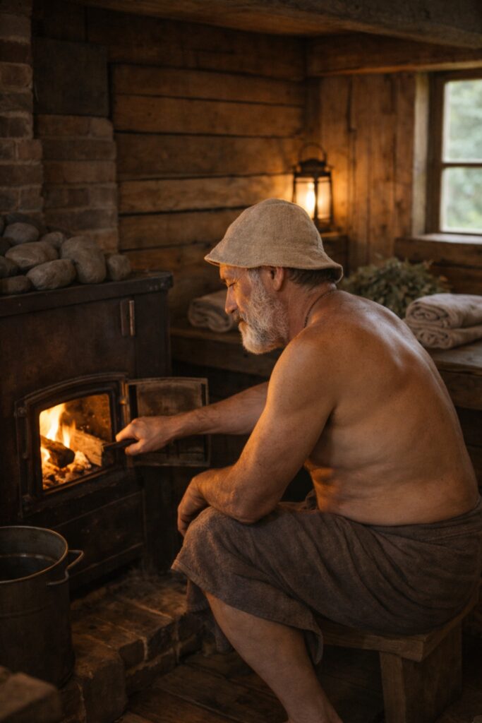 Alberts pie pirts krāsns, regulējot pirts temperatūru