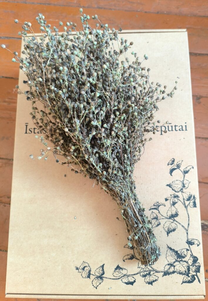 Pirts slotiņa uz dāvanu kastes ar ziedu struktūru