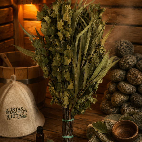 Birch Sauna Whisk with Eucalyptus – Fresh Aroma, Natural Strength and an Invigorating Sauna Experience 🌿🍃